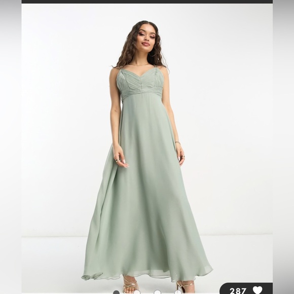 ASOS Dresses & Skirts - ASOS DESIGN Bridesmaid cami maxi dress with ruched bodice and tie waist
